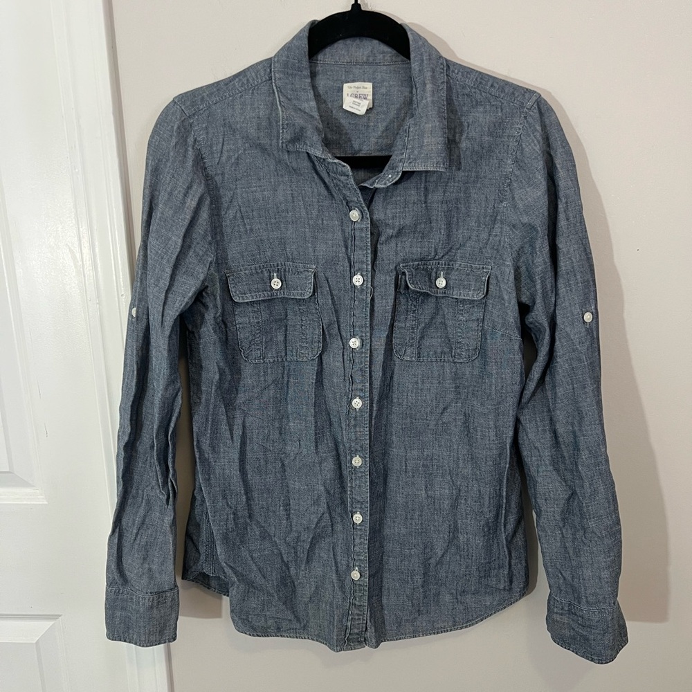 J. Crew Women’s Chambray 100% Cotton Button Down